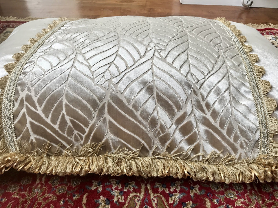 A set of Three Large and Luxurious Damask Floor Cushions