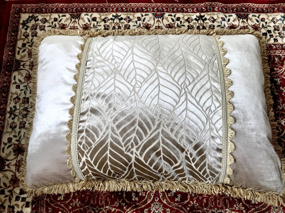 A set of Three Large and Luxurious Damask Floor Cushions