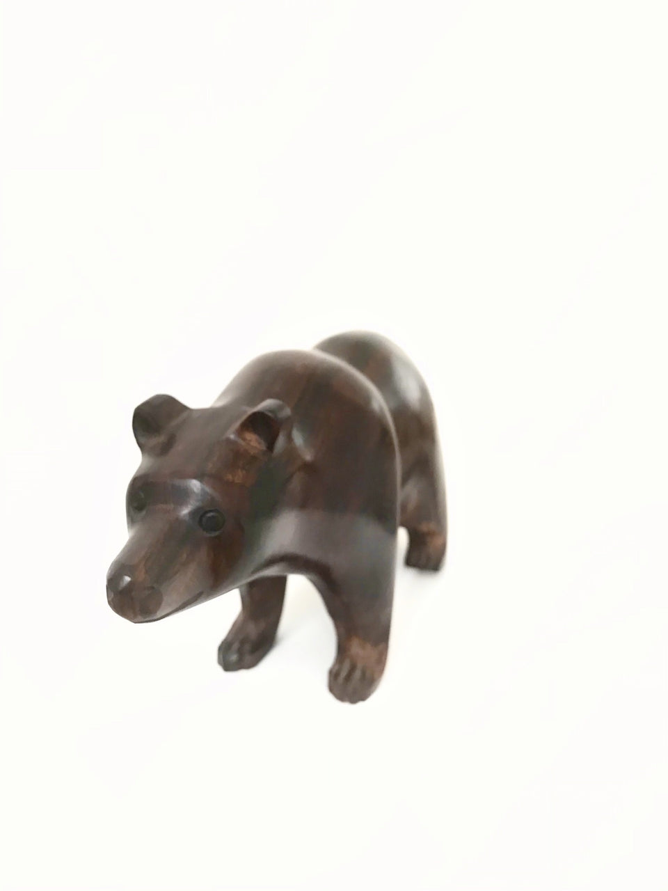 hand carved bear in hardwood