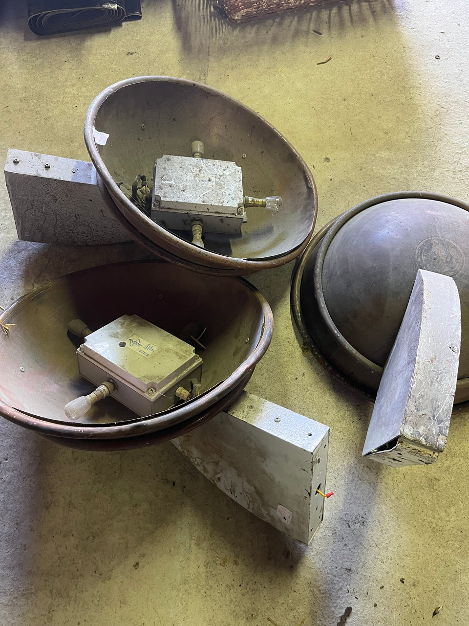 Large Copper Industrial/Art Deco Style Uplighters