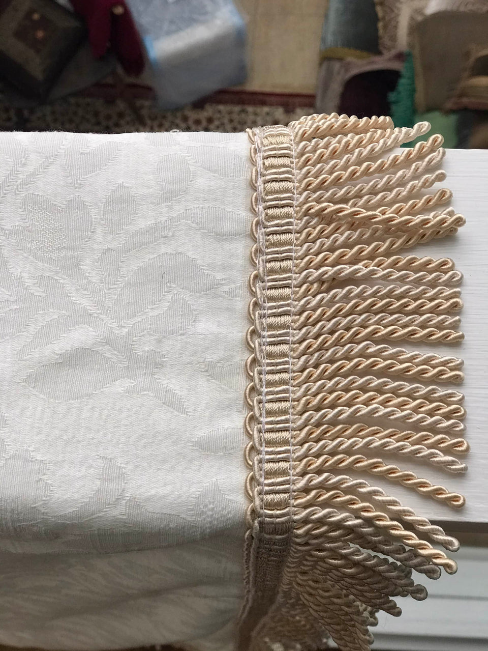 Large Cream Patterned Throw