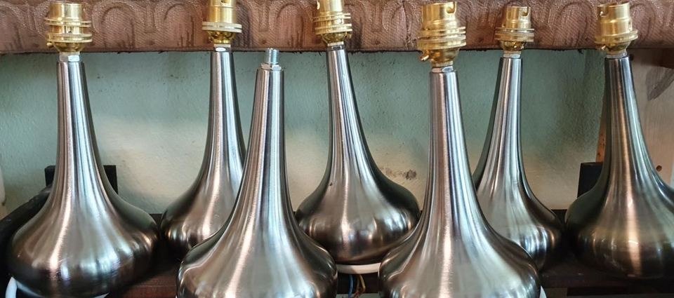 Collection of Stainless Steel Table Lamps