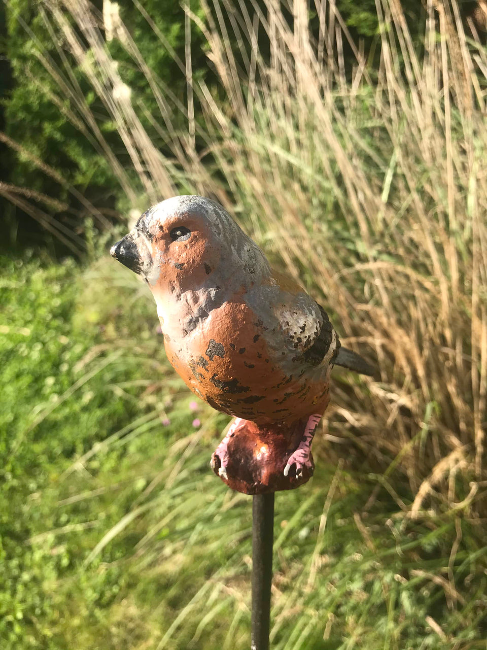 Three Cast-Iron-Birds on Iron Spikes