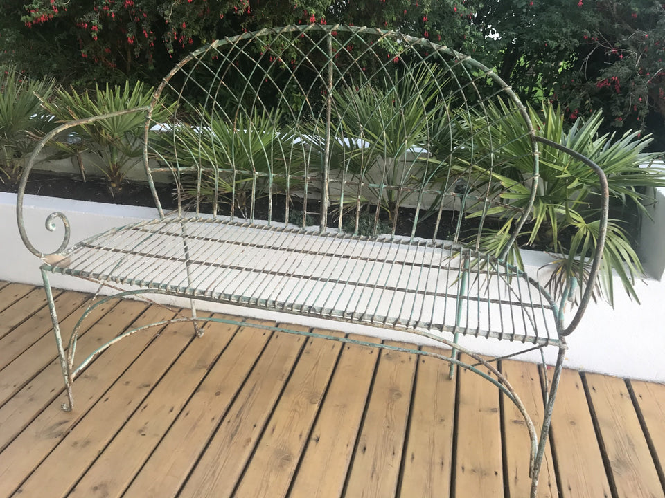 vintage heavy metal garden bench