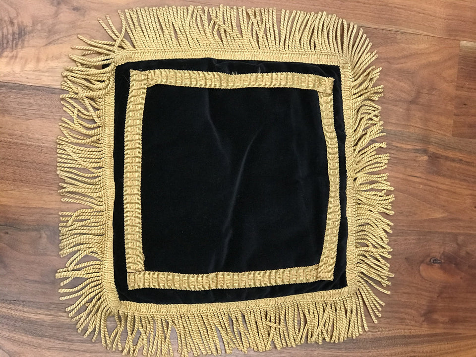 black and gold velvet cushions