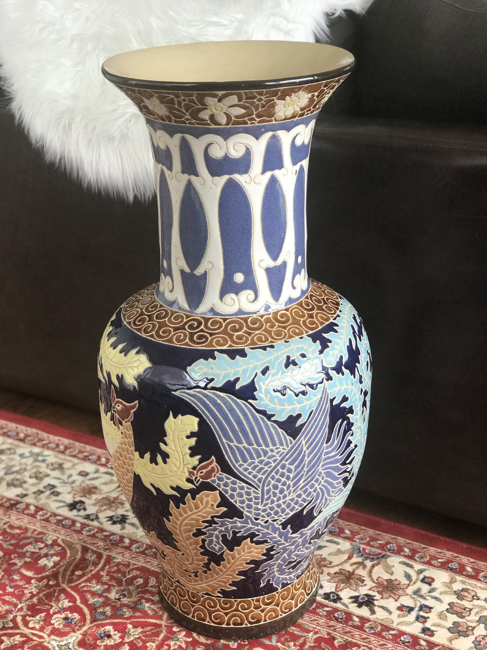large oriental porcelain vase